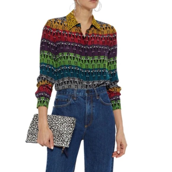 Alice + Olivia Tops - NWT ALICE + OLIVIA Silk Blouse  - Size XS